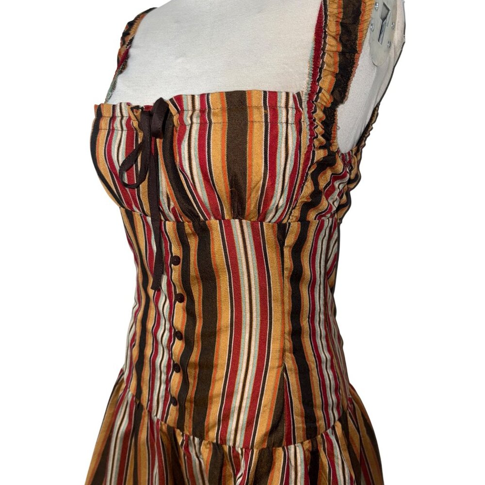 LIONESS Heart Shaped Mini Dress in Vintage Stripe Medium New Womens - Picture 5 of 12